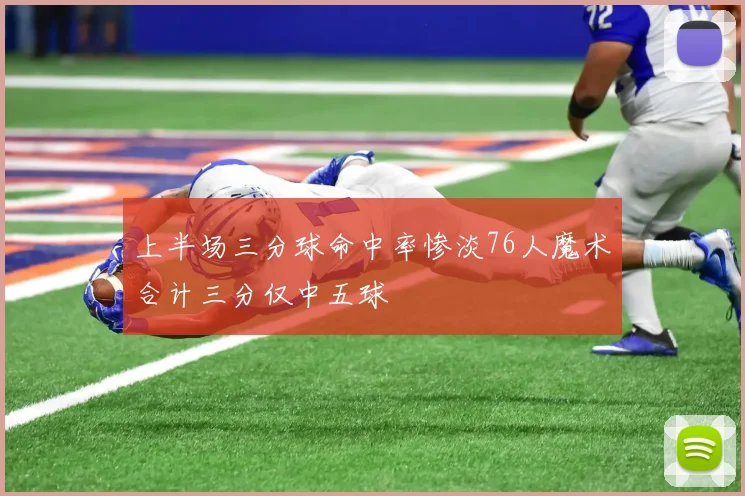 上半场三分球命中率惨淡76人魔术合计三分仅中五球